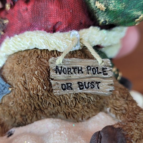 Boyds Bears Resin #228419 Jolly Ol' St. Pudgenick on Pancake "Heavy Load" - Picture 7 of 8